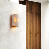 Exquisite Beige Cylinder Stone Exterior LED Wall Lamp Image - 3