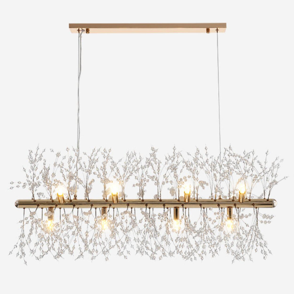 Exquisite Branch Crystal Island Ceiling Light Fixture Image - 5