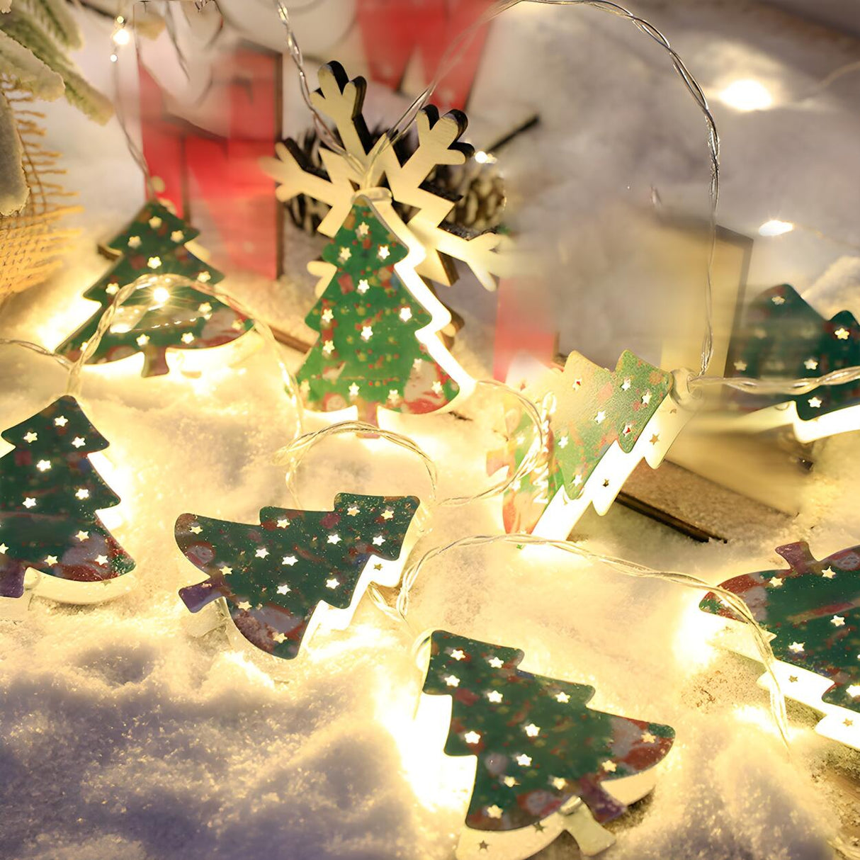 Exquisite Christmas Decor Snowman LED String Light Image - 12