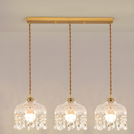 Exquisite Clear Crystal Kitchen Island Pendant Light Image - 2