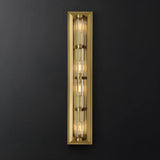 Exquisite Clear Tubes Brass LED Vanity Light Fixture Image - 1