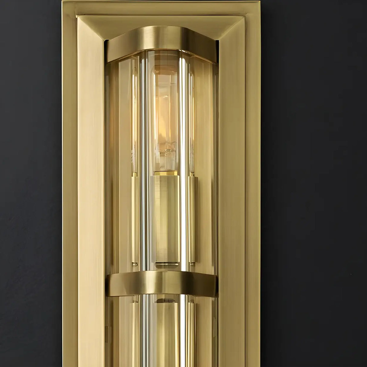 Exquisite Clear Tubes Brass LED Vanity Light Fixture Image - 12