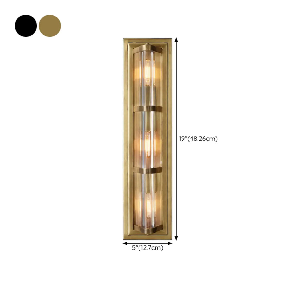 Exquisite Clear Tubes Brass LED Vanity Light Fixture Image - 14