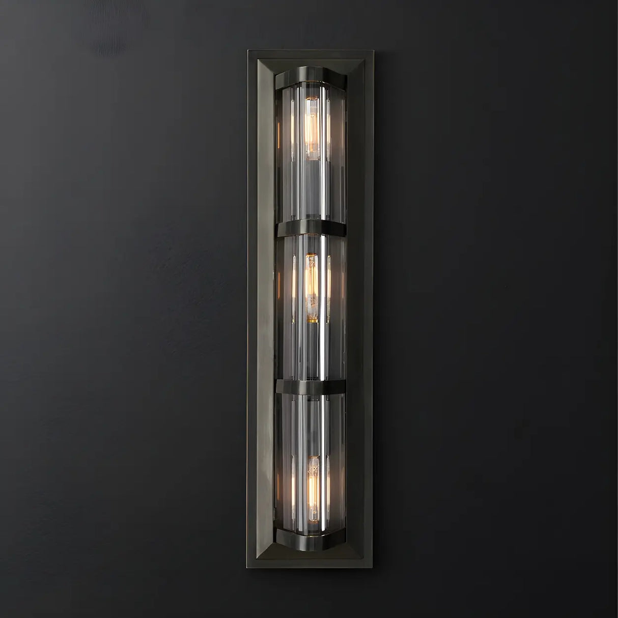 Exquisite Clear Tubes Brass LED Vanity Light Fixture Image - 3