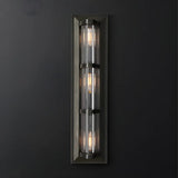 Exquisite Clear Tubes Brass LED Vanity Light Fixture Image - 3