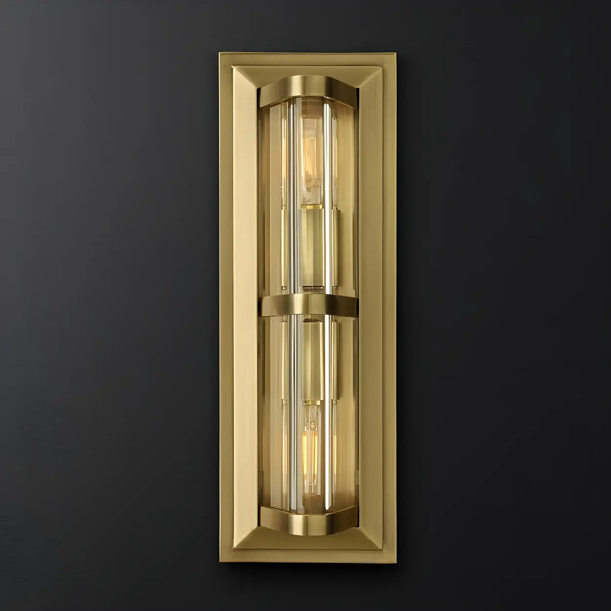 Exquisite Clear Tubes Brass LED Vanity Light Fixture Image - 4