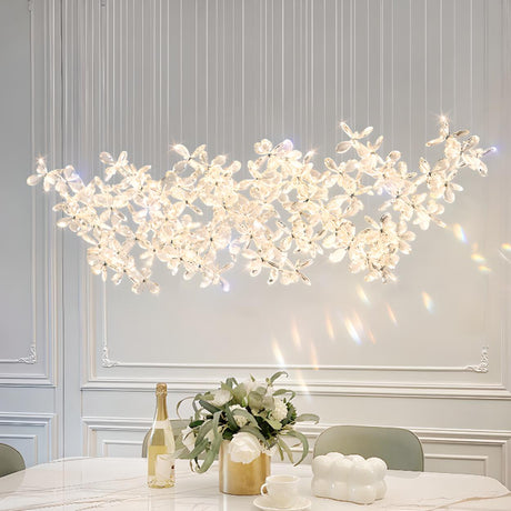 Exquisite Crystal Floral Island Chandelier Light Image - 1