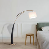 Exquisite Drum and Dual-Tone Base Arched Floor Lamp Image - 4