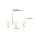 Exquisite Floral 4-Light Gold Rod Island Ceiling Light #size