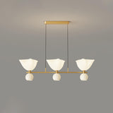 Exquisite Floral 4-Light Gold Rod Island Ceiling Light Image - 3