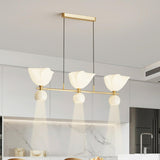 Exquisite Floral 4-Light Gold Rod Island Ceiling Light Image - 4