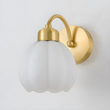 Exquisite Floral Glass Wall Light with Pull Chain Image - 11