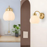 Exquisite Floral Glass Wall Light with Pull Chain Image - 17