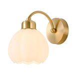 Exquisite Floral Glass Wall Light with Pull Chain Image - 8