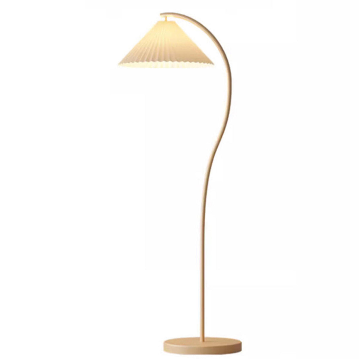 Exquisite Floral White Curved Metal LED Floor Lamp Image - 10