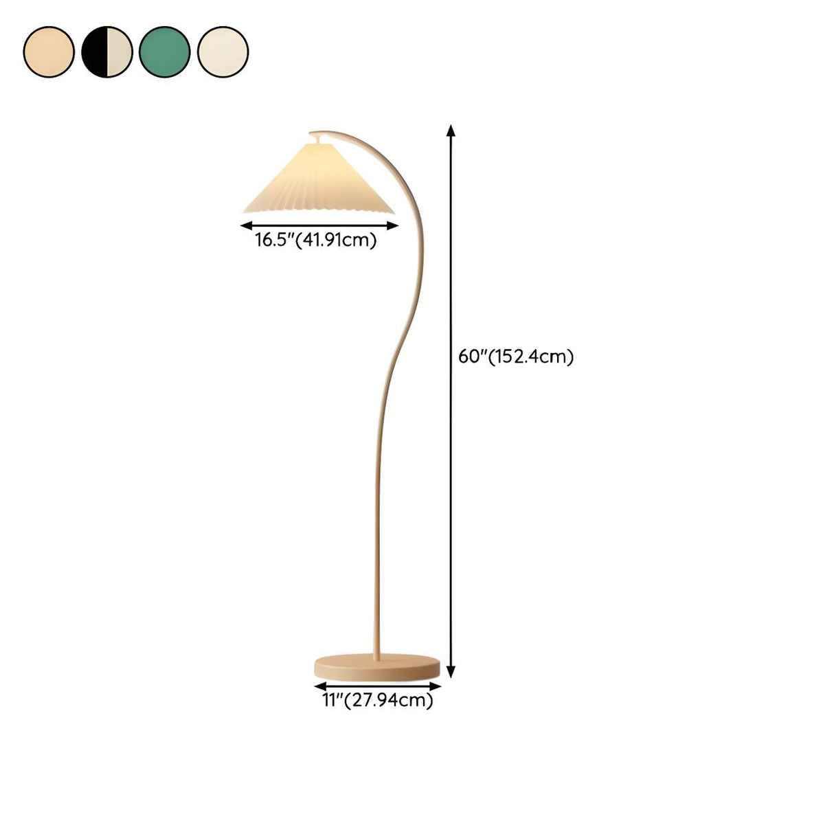 Exquisite Floral White Curved Metal LED Floor Lamp 