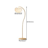 Exquisite Floral White Curved Metal LED Floor Lamp Image - 19