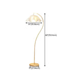 Exquisite Floral White Curved Metal LED Floor Lamp Image - 20