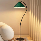 Exquisite Floral White Curved Metal LED Floor Lamp Image - 5