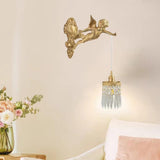 Exquisite Gold Angel Crystal Pendant Light Sconces Image - 3