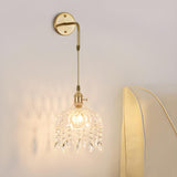 Exquisite Gold Crystal Hanging Pendant Wall Sconce Image - 1