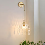 Exquisite Gold Crystal Hanging Pendant Wall Sconce Image - 4