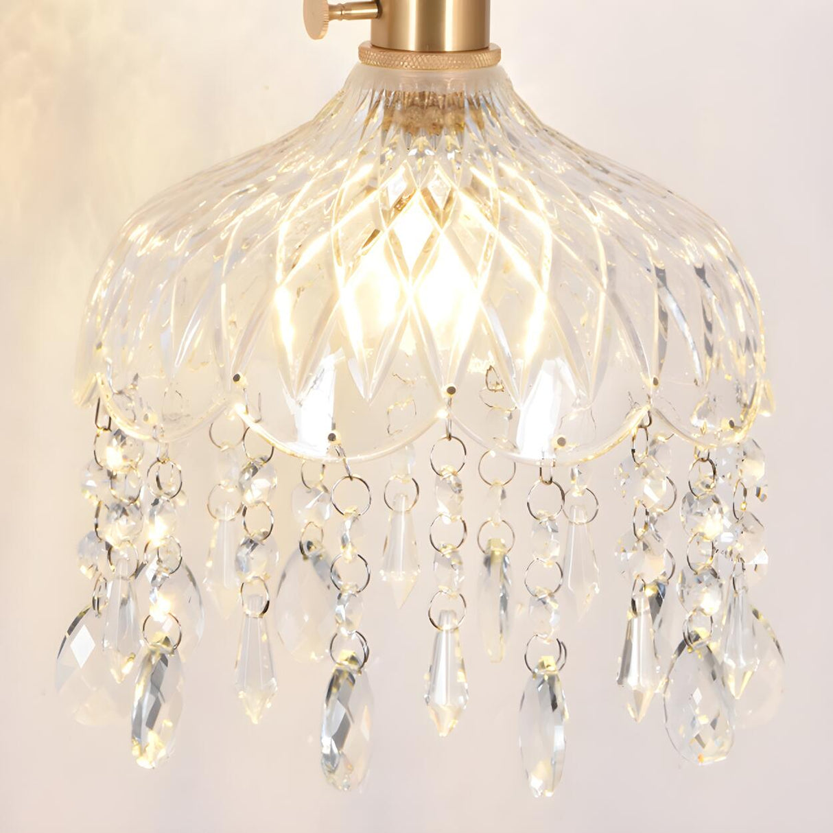 Exquisite Gold Crystal Hanging Pendant Wall Sconce Image - 8