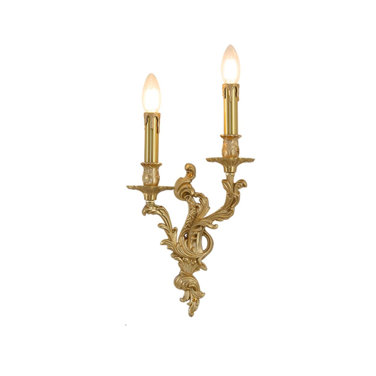 Exquisite Gold Metal Candle Wall Sconce Light Image - 2