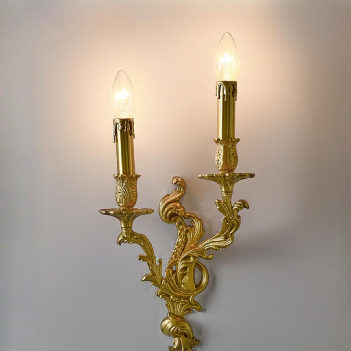 Exquisite Gold Metal Candle Wall Sconce Light Image - 8