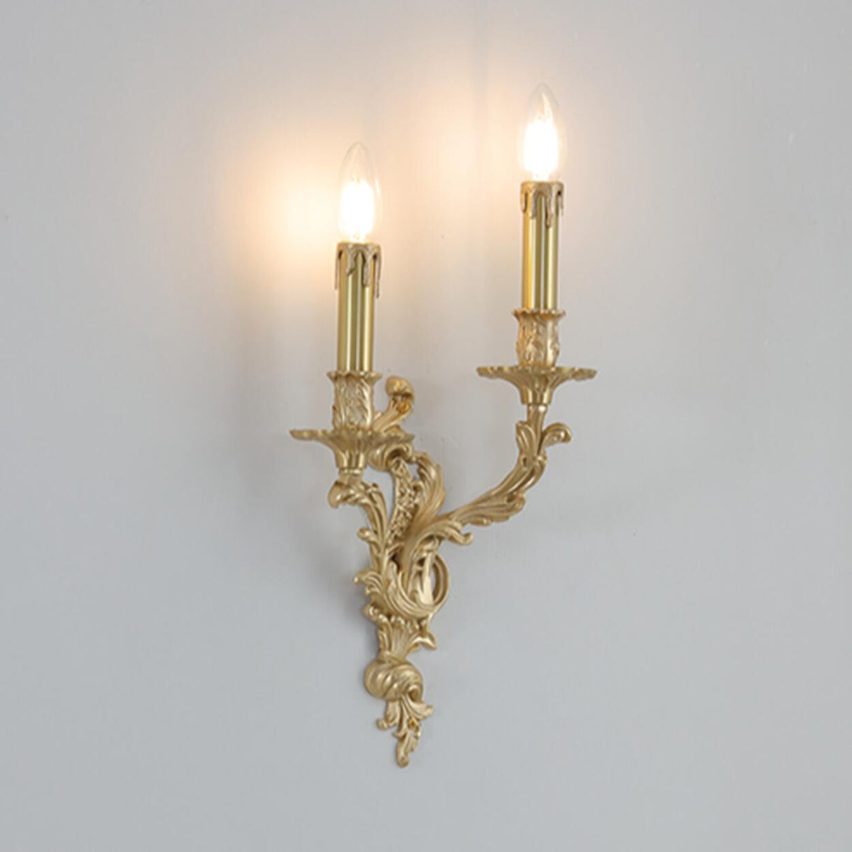 Exquisite Gold Metal Candle Wall Sconce Light Image - 9