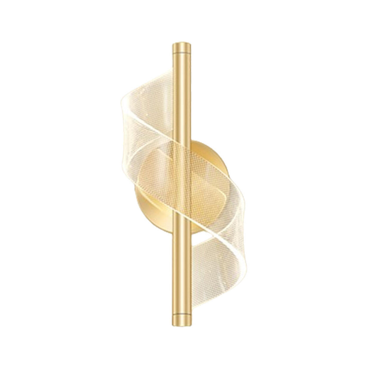 Exquisite Gold Metal Wavy LED Acrylic Wall Sconce Image - 10