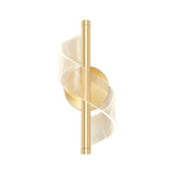 Exquisite Gold Metal Wavy LED Acrylic Wall Sconce Image - 10