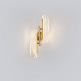 Exquisite Gold Metal Wavy LED Acrylic Wall Sconce Image - 11