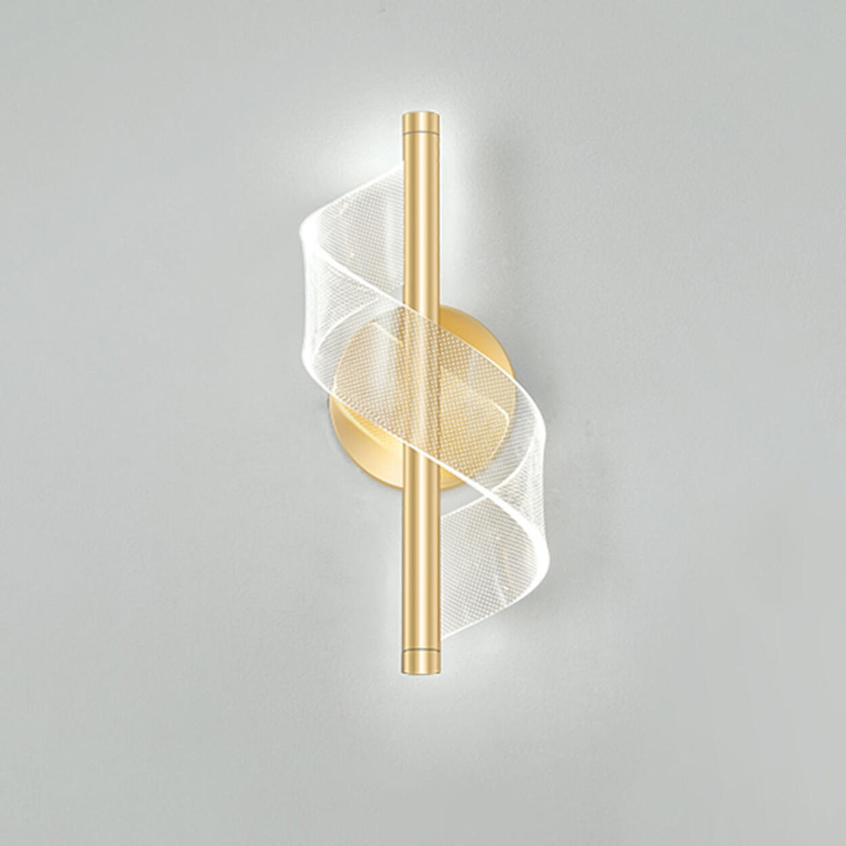 Exquisite Gold Metal Wavy LED Acrylic Wall Sconce Image - 13