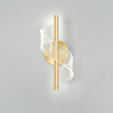 Exquisite Gold Metal Wavy LED Acrylic Wall Sconce Image - 13