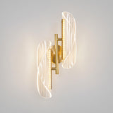 Exquisite Gold Metal Wavy LED Acrylic Wall Sconce Image - 14