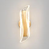 Exquisite Gold Metal Wavy LED Acrylic Wall Sconce Image - 16