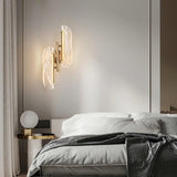 Exquisite Gold Metal Wavy LED Acrylic Wall Sconce Image - 5