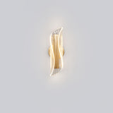 Exquisite Gold Metal Wavy LED Acrylic Wall Sconce Image - 6