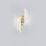 Exquisite Gold Metal Wavy LED Acrylic Wall Sconce Image - 8