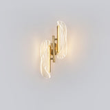 Exquisite Gold Metal Wavy LED Acrylic Wall Sconce Image - 9