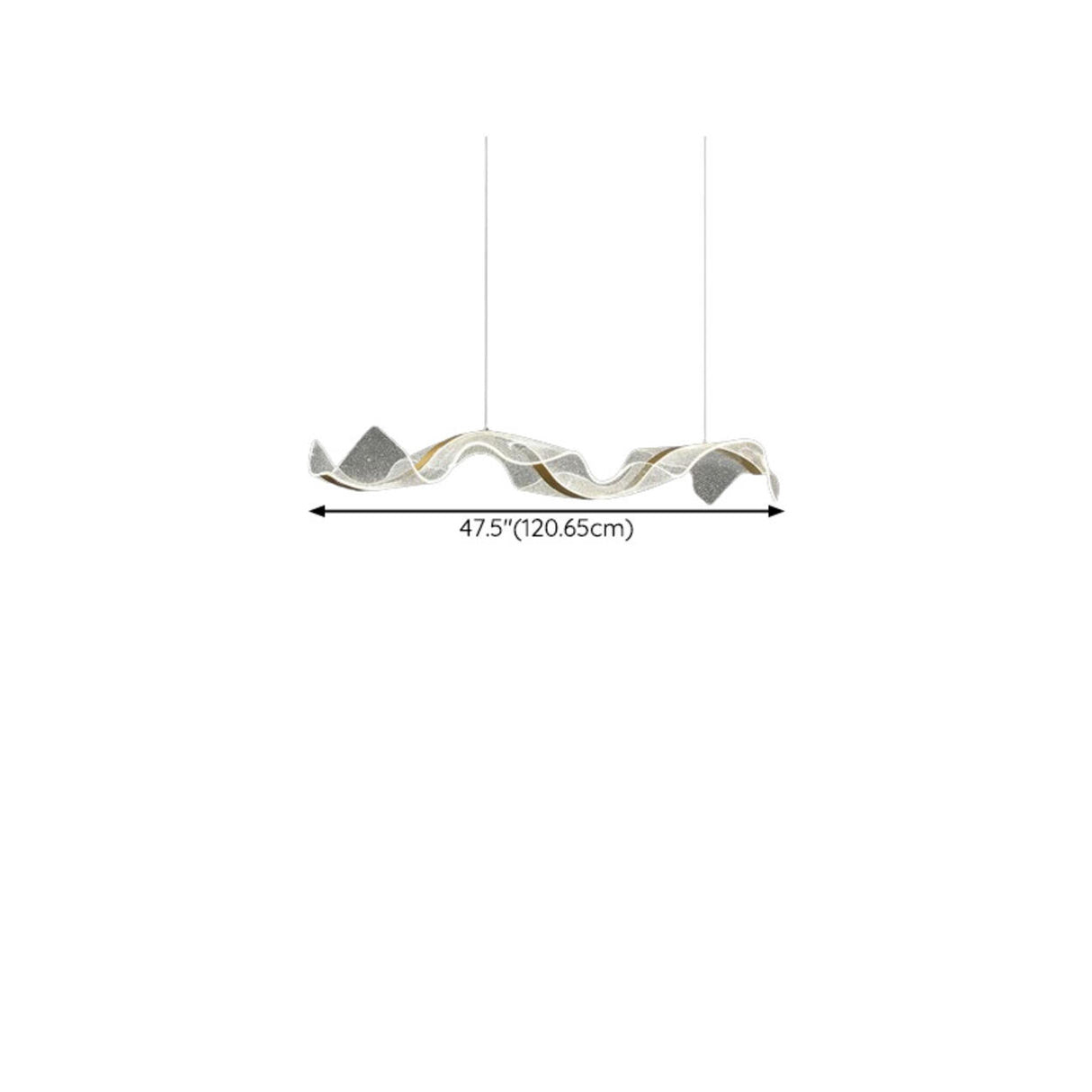 Exquisite Gold Wave LED Metal Island Pendant Light 