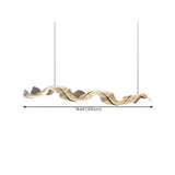 Exquisite Gold Wave LED Metal Island Pendant Light Image - 20