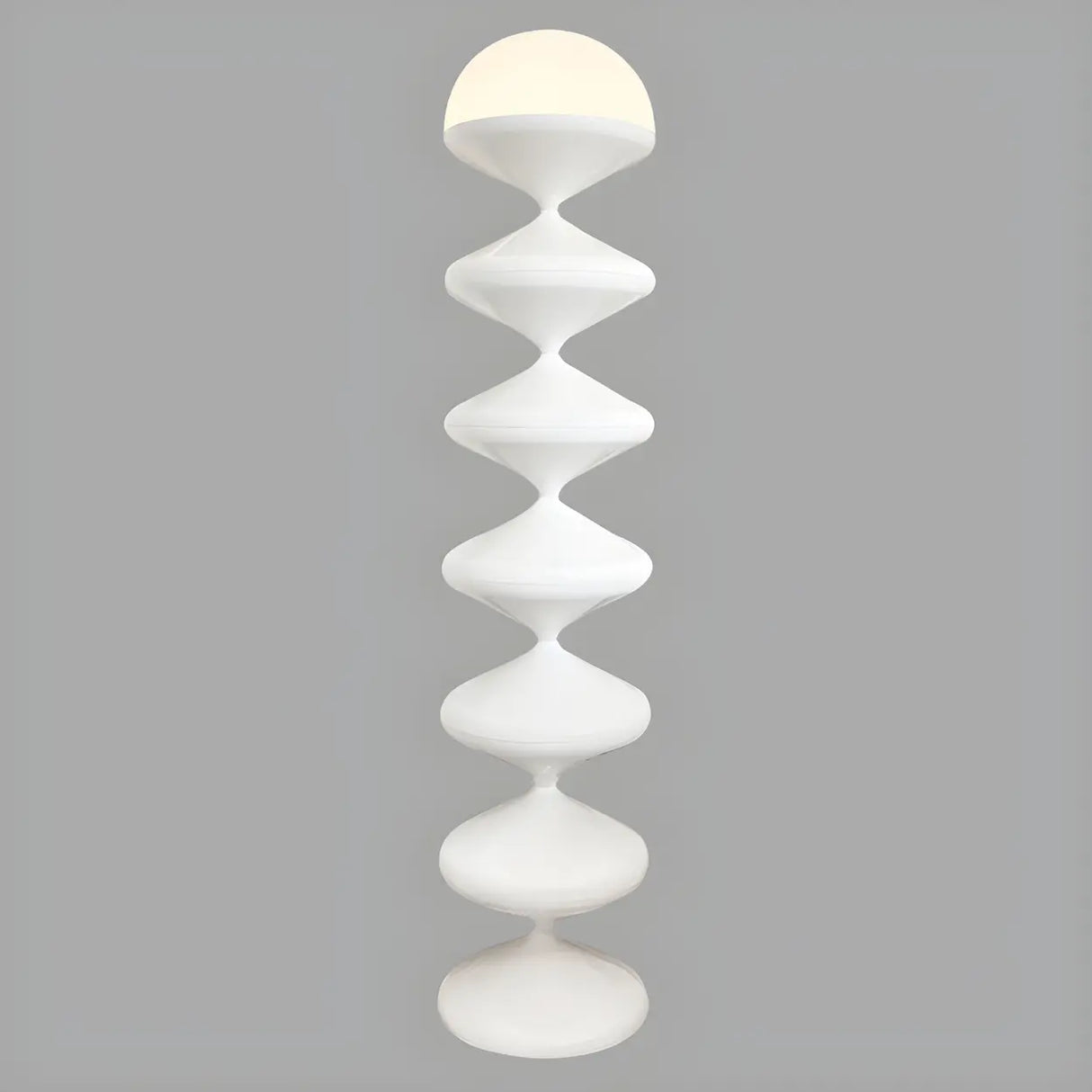 Exquisite Gourd Column Glass and Metal LED Floor Lamp Image - 11