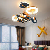 Exquisite Kids Room Airplane Ceiling Fan with LED Light Image - 3