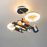 Exquisite Kids Room Airplane Ceiling Fan with LED Light Image - 4