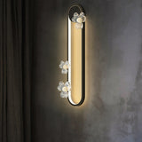 Exquisite White Flower and Oval Metal Wall Sconce Image - 1