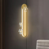 Exquisite White Flower and Oval Metal Wall Sconce Image - 2