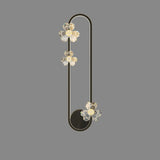 Exquisite White Flower and Oval Metal Wall Sconce Image - 6