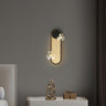 Exquisite White Flower and Oval Metal Wall Sconce Image - 7